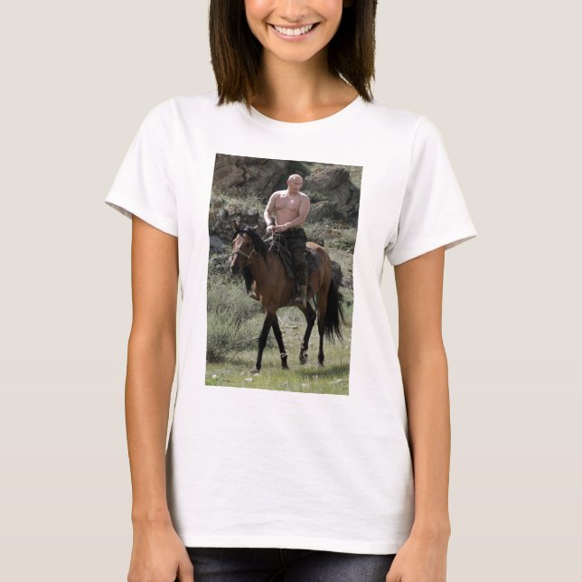 Hemdloser Putin reitet ein Pferd T-Shirt (Vorderseite)
