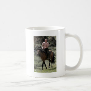 Hemdloser Putin reitet ein Pferd Tasse