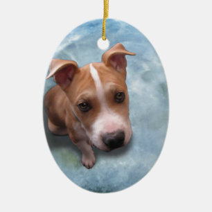Hemi the Pit Bull Puppy Keramik Ornament