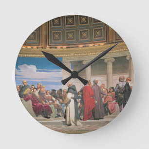 Hemicycle: Artists of All Ages, Detail des rechten Runde Wanduhr