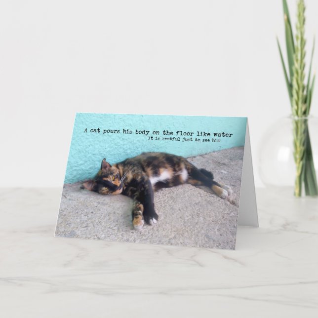 HEMINGWAY CAT Grußkarte Dankeskarte (Vorderseite)