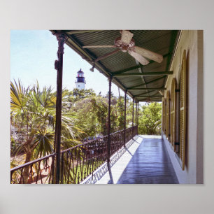 Hemingway House Balkon mit Blick auf den Leuchttur Poster