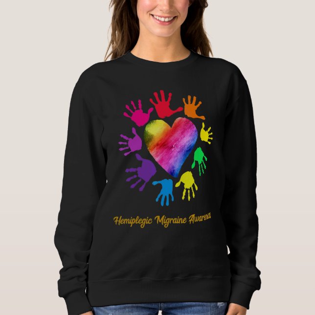 Hemiplegic Migräne Awareness Hands Hemiplegic Mig Sweatshirt (Vorderseite)