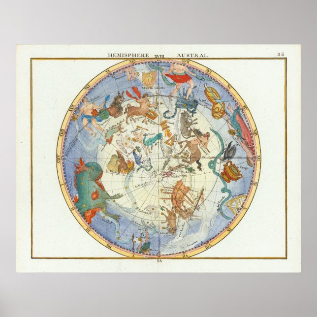 Hemisphäre Austral | John Flamsteed Poster (Vorne)
