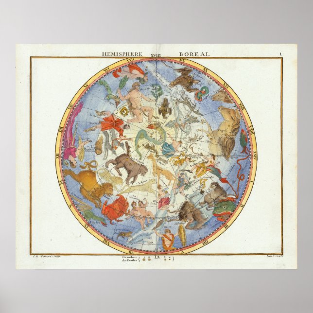 Hemisphere Boreal | John Flamsteed Poster (Vorne)