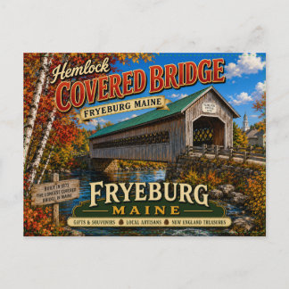 Hemlock Covered Bridge Fryeburg Maine Postkarte