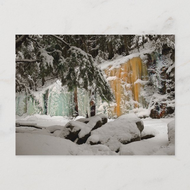 Hemlock & Iceflow, Smart's Brook, Thornton, NH Postkarte (Vorderseite)