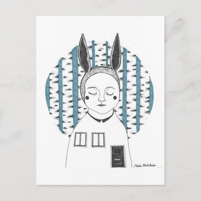 Hemmahörande Postkarte (Vorderseite)