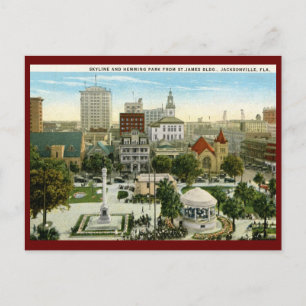 Hemming Park, Jacksonville, FL Vintag Postkarte
