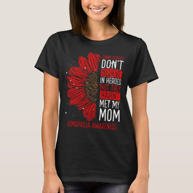 Hemophilia Awareness Ribbon Mom Warrior T-Shirt (Vorderseite)