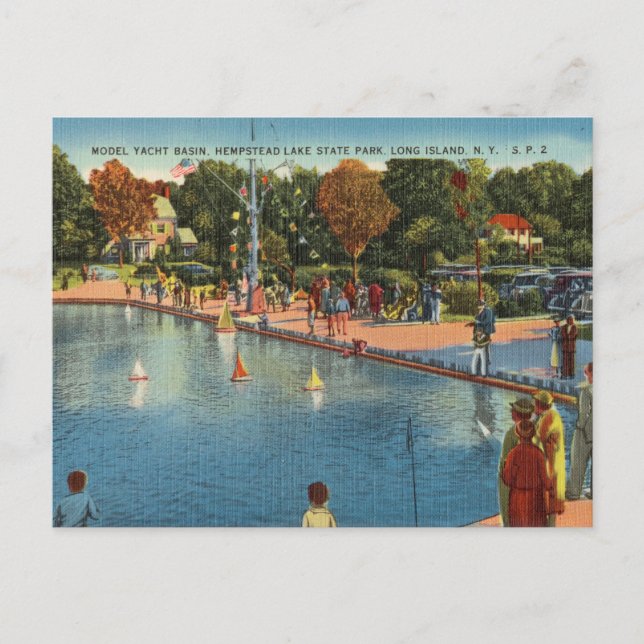 Hempstead Lake Staat Park, Long Island N.Y. Postkarte (Vorderseite)