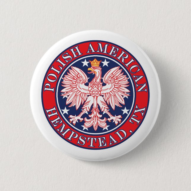 Hempstead Texas Polnischer Adler Button (Vorderseite)