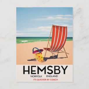 Hemsby Norfolk Reiseplakat Postkarte