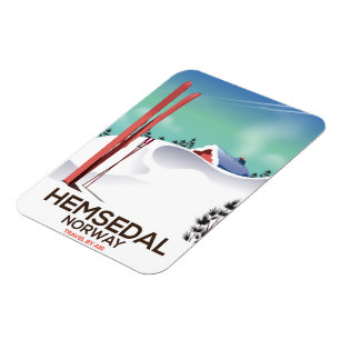 Hemsedal Norwegen Ski-Reiseplakat Magnet