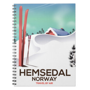 Hemsedal Norwegen Ski Reiseplakat Notizblock