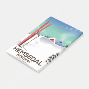 Hemsedal Norwegen Skireiseplakat Post-it Klebezettel