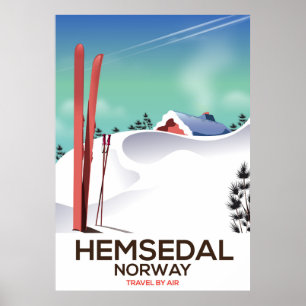 Hemsedal Norwegen Skireiseplakat Poster