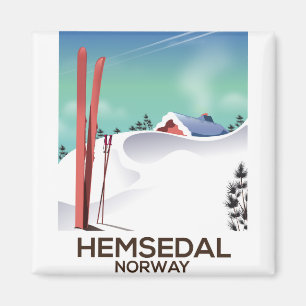Hemsedal Norwegen Skitourenplakat Magnet