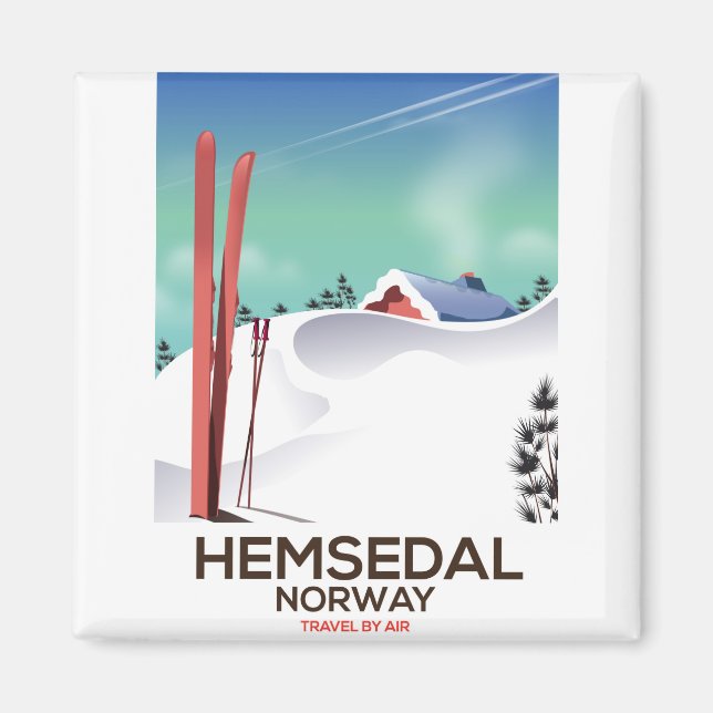 Hemsedal Norwegen Skitourenplakat Magnet (Vorne)