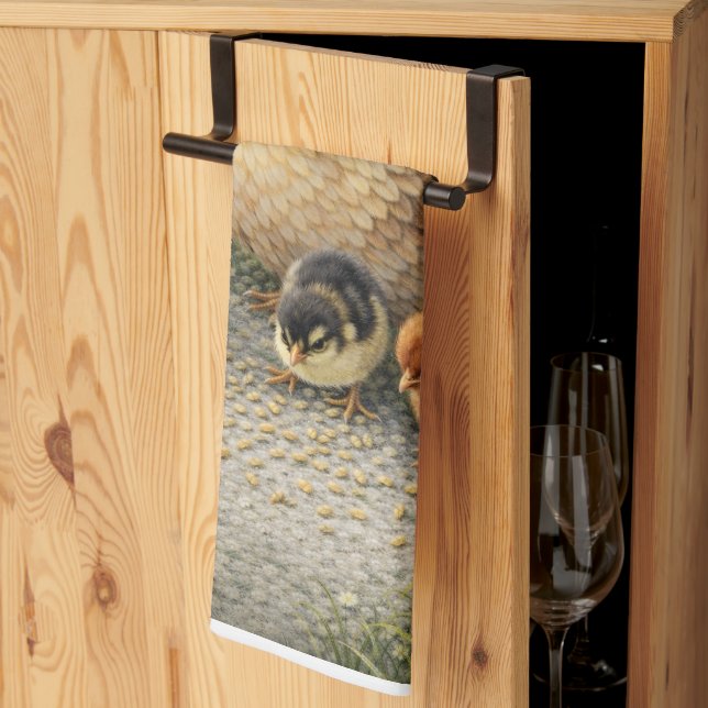 Hen and Chicks Farm Kitchen Towel Geschirrtuch (Drittel gefaltet)