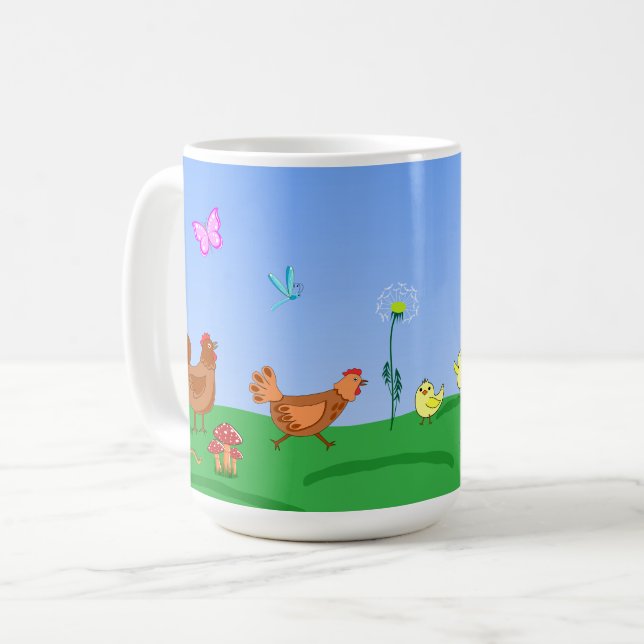 Hen and chicks Mug Kaffeetasse (Vorderseite Links)
