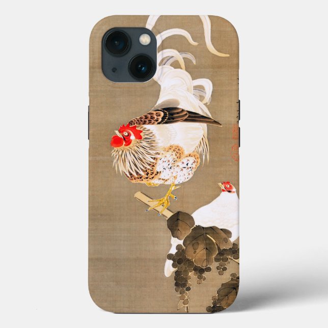 Hen and Rooster with Grapevine by Ito Jakuchu Case-Mate iPhone Hülle (Rückseite)