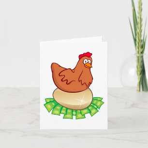 Hen auf einem goldenen Ei Karte