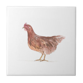 Hen Chicken Farm Tiere Aquarell Bauernhof Kunst Fliese