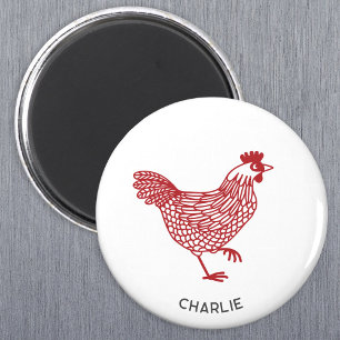 Hen Chicken Personalisiert Magnet