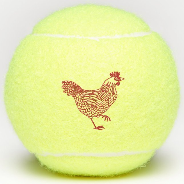 Hen Chicken Tennisbälle (Chicken hen poultry themed tennis balls)
