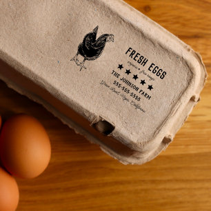 Hen Family Fresh Eggs Anschrift Kautschuk Briefmar Gummistempel