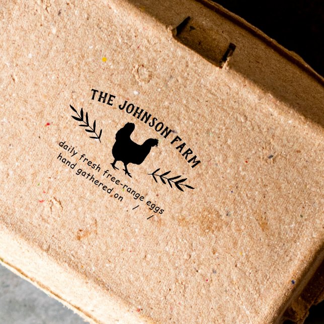 Hen Family Fresh Eggs Rubber Briefmarke Gummistempel (Von Creator hochgeladen)