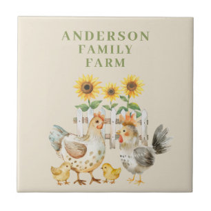 Hen Farm House Personalisiert Fliese