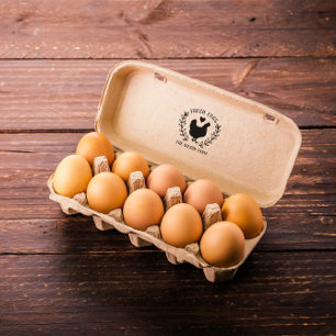 Hen Heart Wreath Fresh Egs Farm Name Gummistempel