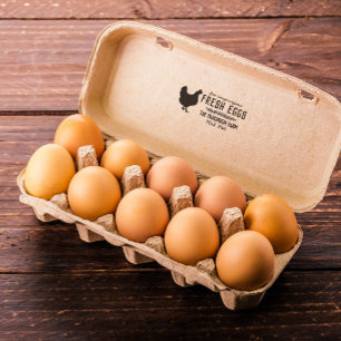 Hen Kreath free range Frische Eier Name Gummistempel