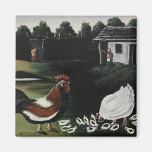 Hen mit ihren Chicks in einer ländlichen Landschaf