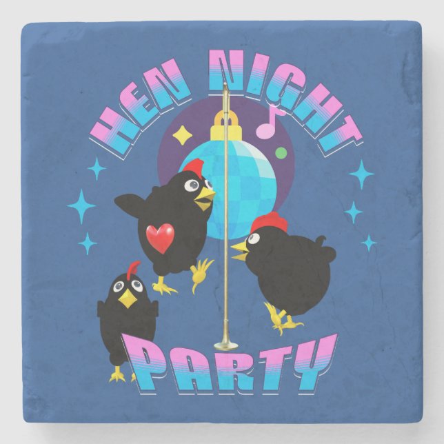 Hen Night Party Funny Junggeselinnen-Abschied Steinuntersetzer (Vorderseite)