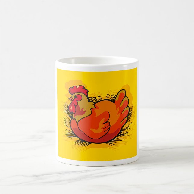 Hen on Nest Bright Farmyard Chicken Kaffeetasse (Von Creator hochgeladen)