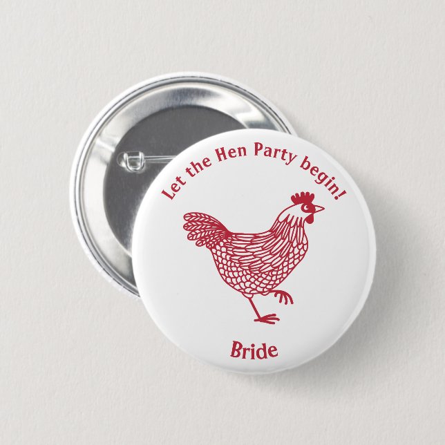 Hen Party Bachelorette Bride Button (Vorne & Hinten)