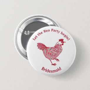 Hen Party Bachelorette Bridesmaid Button