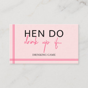 Hen Party Card Game, Drink Game, Hen Do, Party Begleitkarte