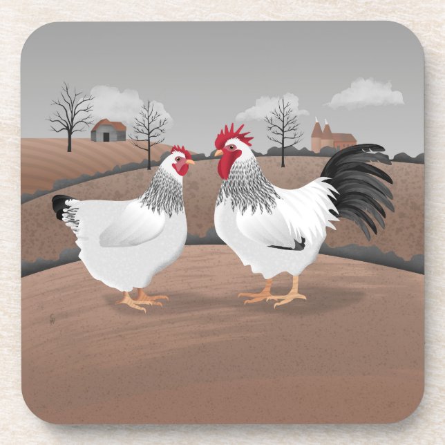 Hen & Rooster Getränkeuntersetzer (Vorderseite)