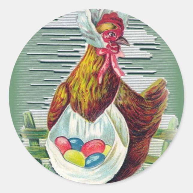 Hen und Eier Osterkleber Runder Aufkleber (Vorderseite)
