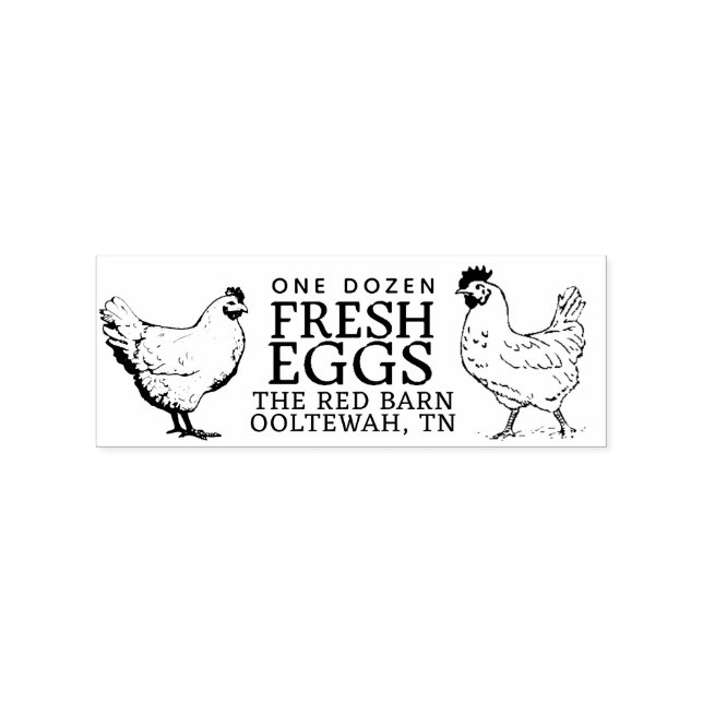 Hen und Rooster Eierkarton Briefmarke Gummistempel (Prägung)