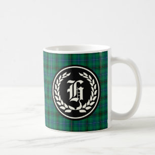 Henderson Clan Green und Blue Tartan Monogram Kaffeetasse