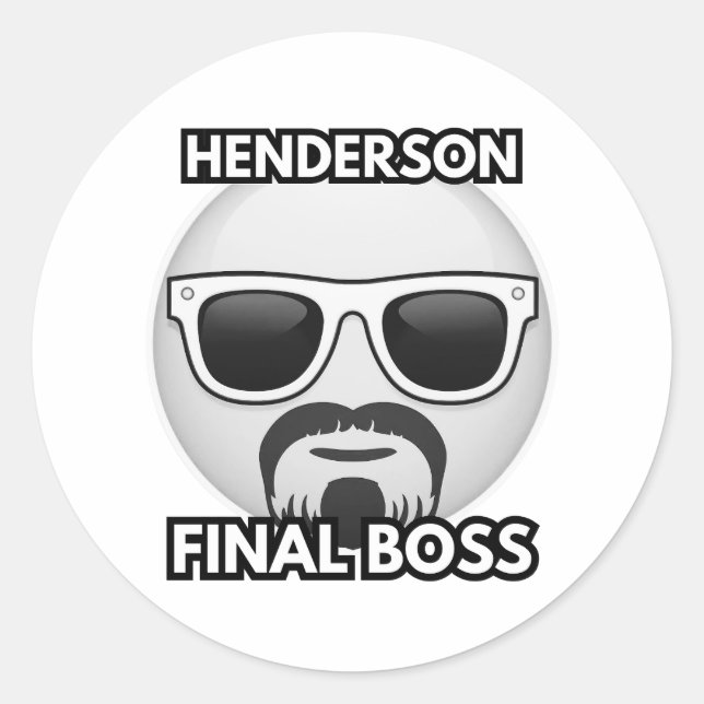 Henderson Endboss Cool Emoji Runder Aufkleber (Vorderseite)