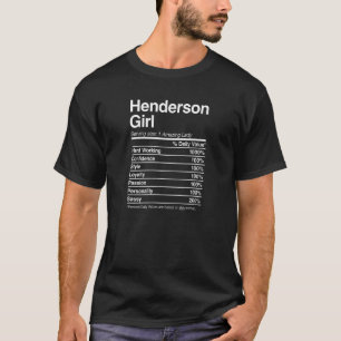 Henderson Girl Vintag Nutrition Facts Zuhause Root T-Shirt