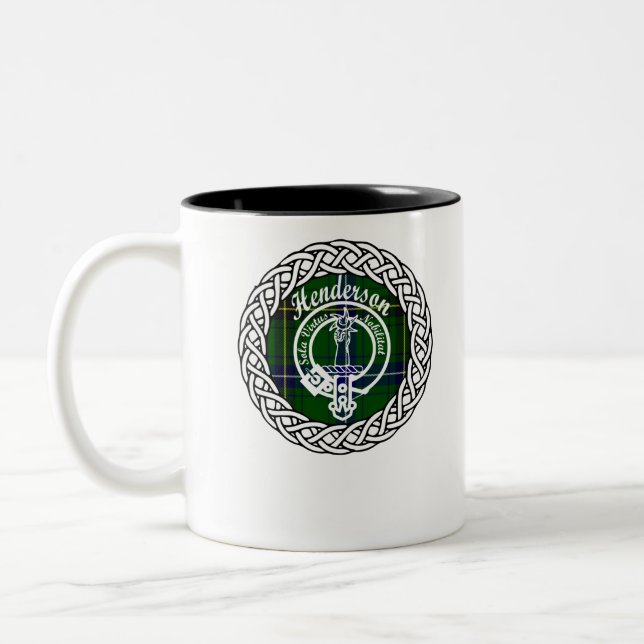 Henderson Nachname Scottish Clan tartancrest Zweifarbige Tasse (Links)