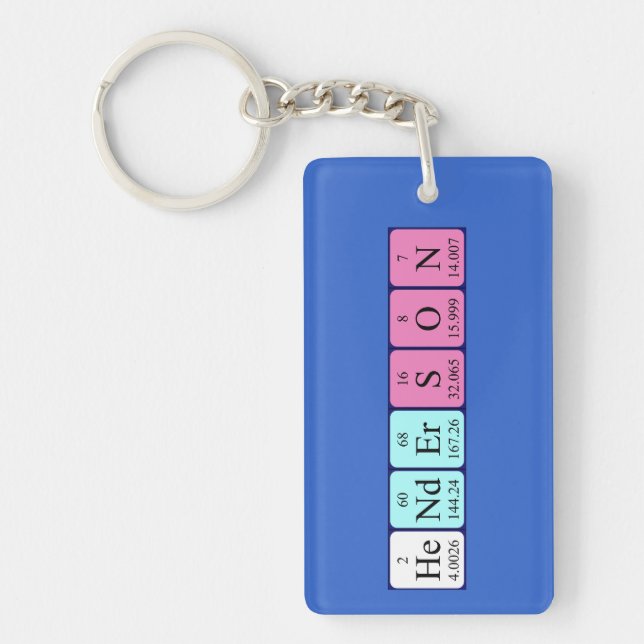 Henderson Periodson Table name keyring Schlüsselanhänger (Vorderseite)