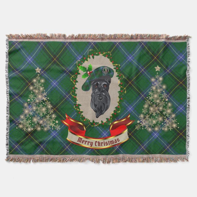 Henderson Scottie Dog Christmas Throw Blanket Decke (Vorderseite)
